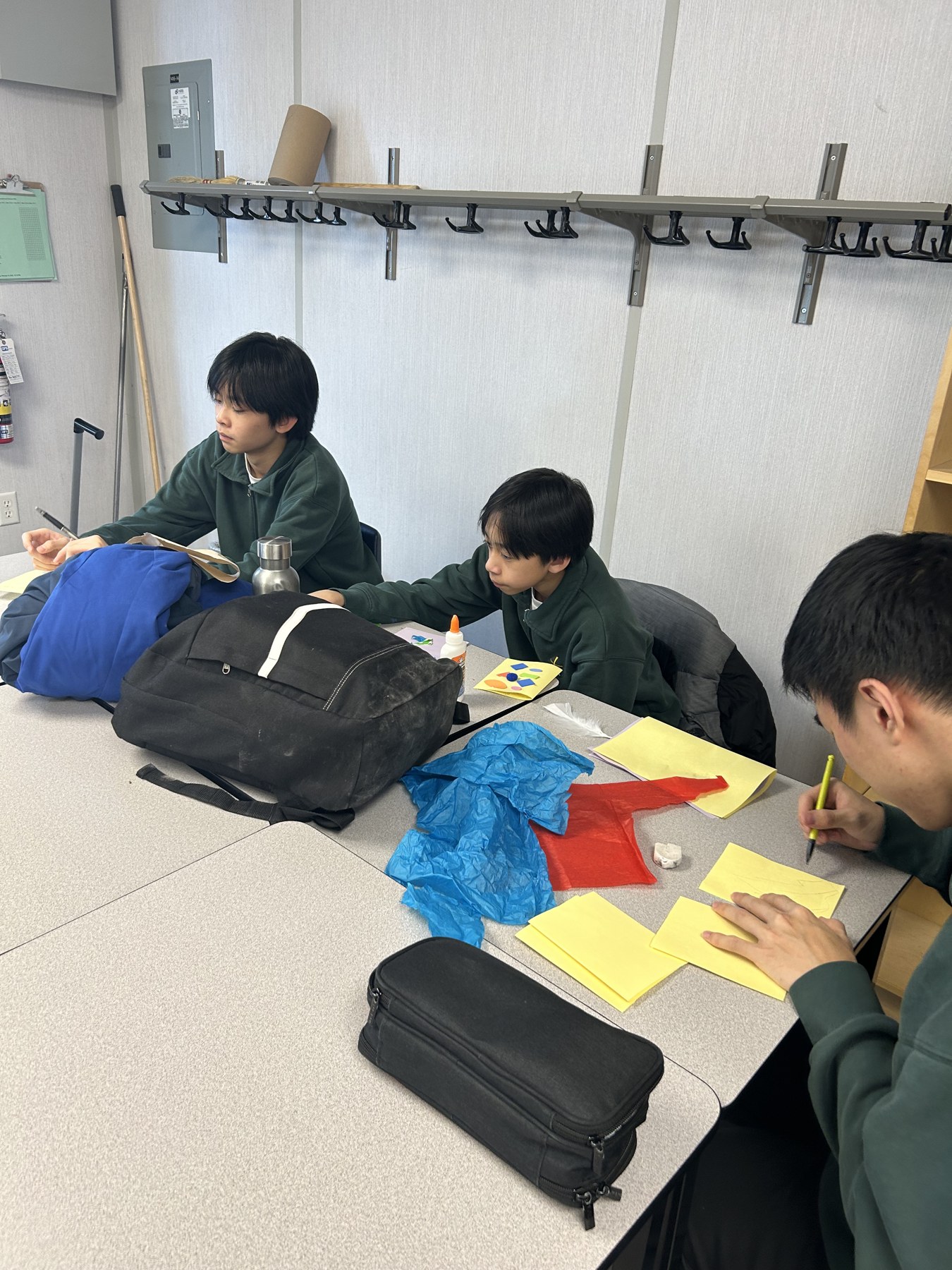 Students preparing handwritten letters