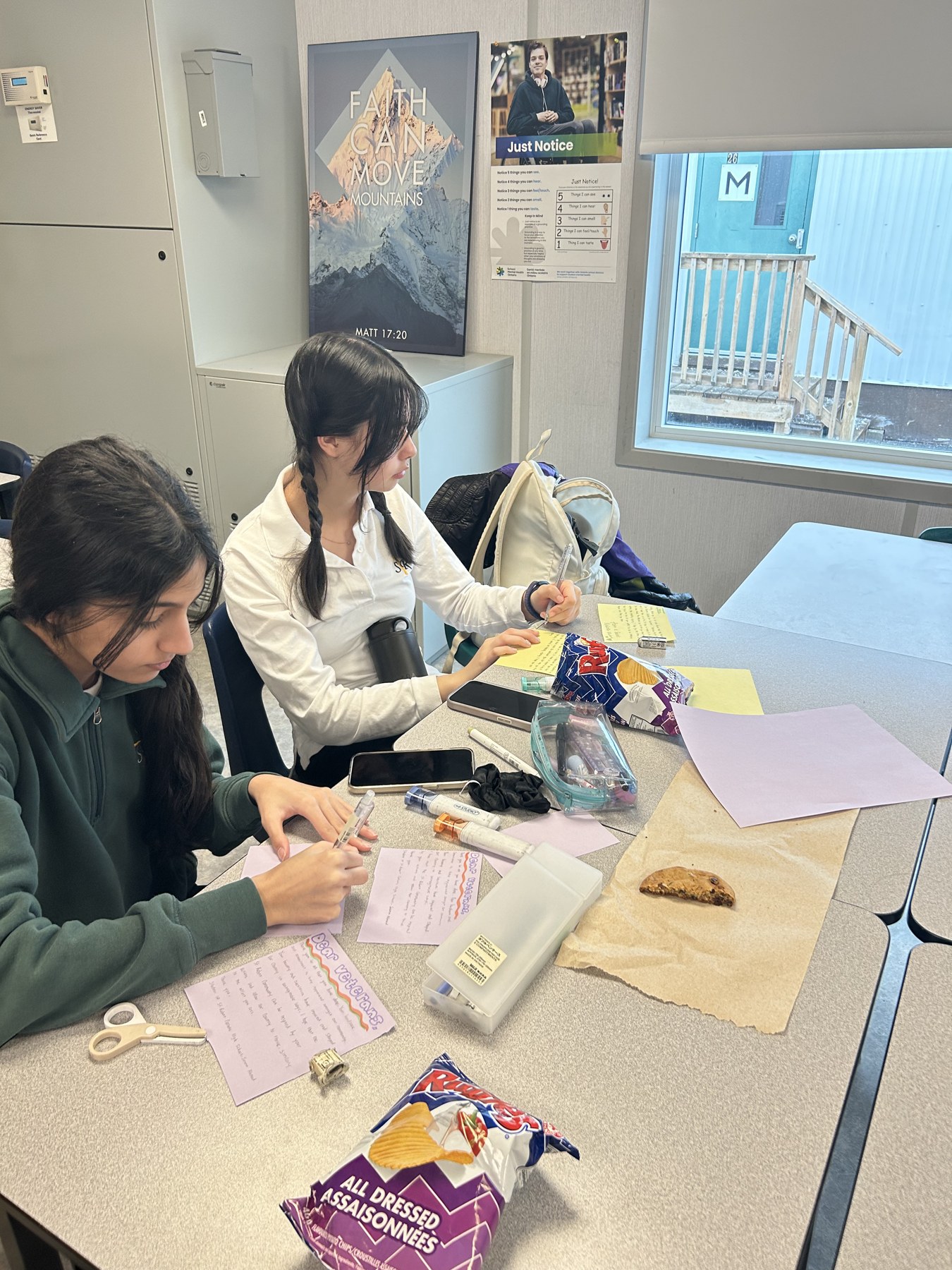 A classroom letter-writing session